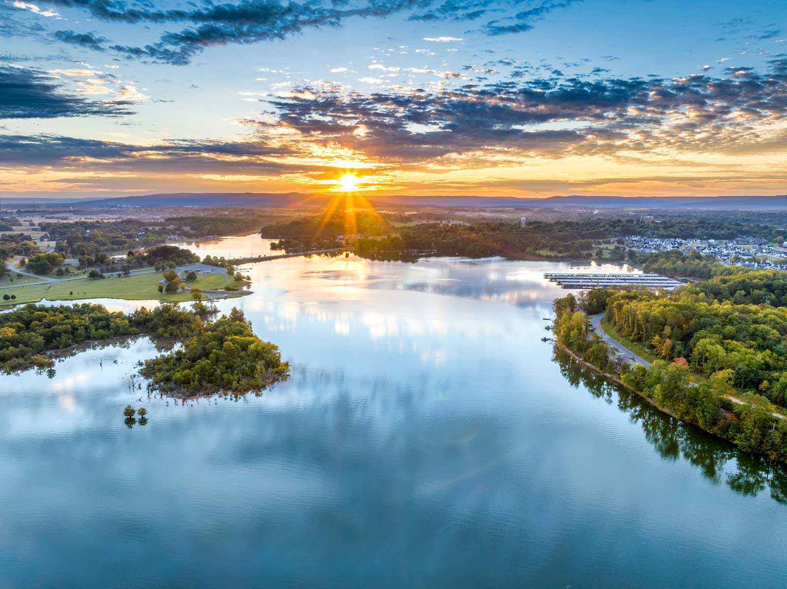 Tims Ford Lake aerial shot